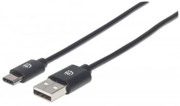 Manhattan 354936 USB-C, C Male / A Male, 3m, černý