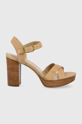 Semišové sandály Lauren Ralph Lauren Fenton béžová barva