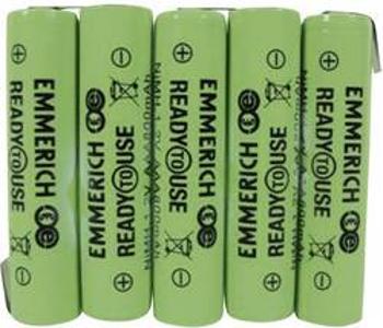 Akupack Ni-MH 5 AAA pájecí špička ve tvaru Z Emmerich ReadyToUse 5AAA-ZLF 255064, 800 mAh, 6 V