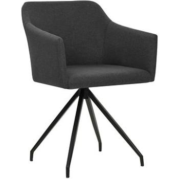 Otočné jídelní židle 2 ks tmavě šedé textil (323073)