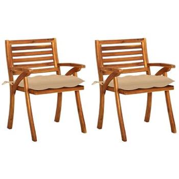 Zahradní jídelní židle s poduškami 2 ks masivní akáciové dřevo, 3060834 (3060834)