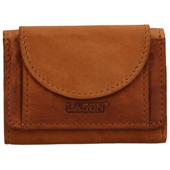 Dámská kožená slim peněženka Lagen Simena - hnědá
