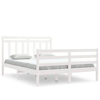Rám postele bílý masivní dřevo 140 × 200 cm, 3105316 (3105316)