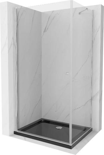 MEXEN/S Pretoria sprchový kout 80x120 cm, transparent, chrom + sprchová vanička včetně sifonu 852-080-120-01-00-4070