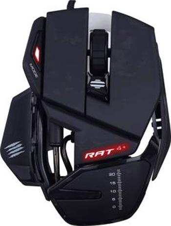 Optická herní myš MadCatz R.A.T. 4+ MR03MCINBL000-0, s podsvícením, ergonomická, podložka pod zápěstí, černá