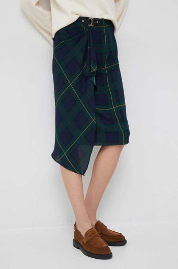 Sukně Lauren Ralph Lauren zelená barva, mini, pouzdrová