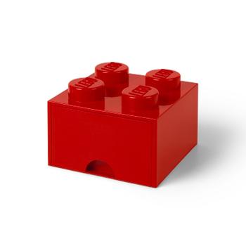 LEGO úložný box 4 s šuplíkem – červená