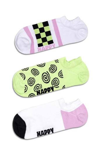 Ponožky Happy Socks Checked Stripe No Show Socks 3-pack