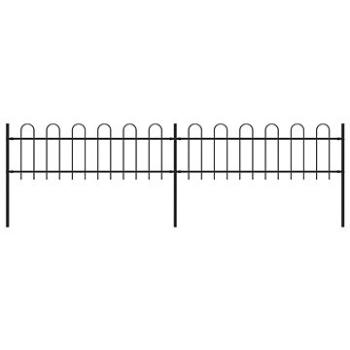 Zahradní plot s obloučky ocelový 3,4×0,6 m černý 277639 (277639)