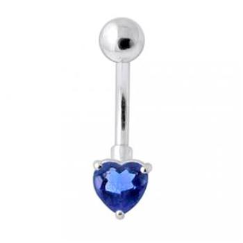 Šperky4U Stříbrný piercing do pupíku srdíčko - BP01022-B