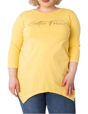 žluté dámské tričko s nápisem vel. ONE SIZE