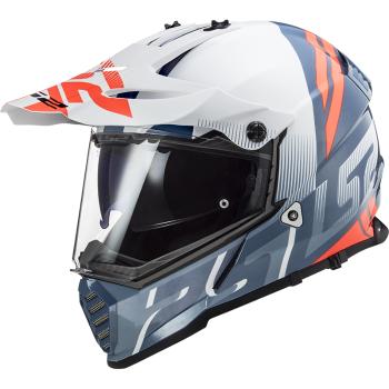 Moto přilba LS2 MX436 Pioneer Evo  Evolve White Cobalt  S (55-56)