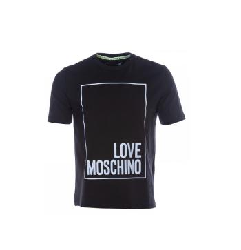 LOVE MOSCHINO LOVE MOSCHINO pánské tmavě modré tričko Reflective Sqaure T-shirt