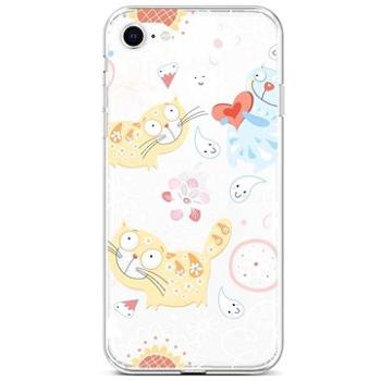 TopQ Kryt iPhone SE 2022 silikon Happy Cats 73980 (Sun-73980)