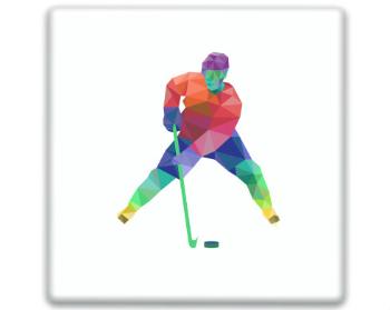 3D samolepky čtverec - 5kusů Hokej