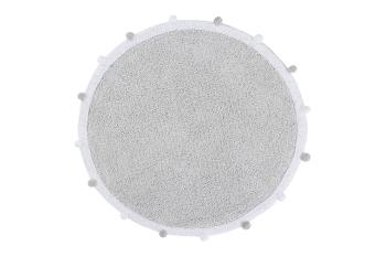 Lorena Canals koberce Pro zvířata: Pratelný koberec Bubbly Light Grey - 120x120 (průměr) kruh cm Šedá