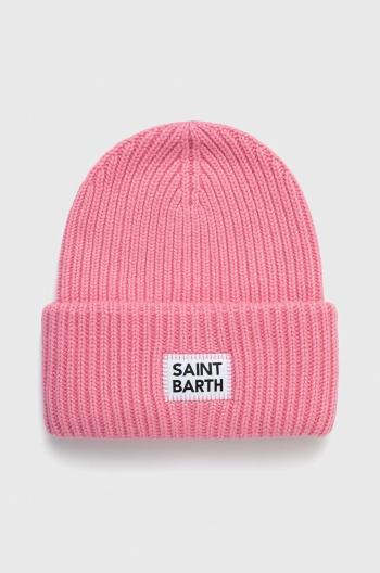 Čepice z vlněné směsi MC2 Saint Barth růžová barva, z husté pleteniny