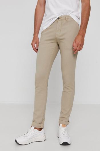 Kalhoty Tommy Hilfiger pánské, béžová barva, ve střihu chinos