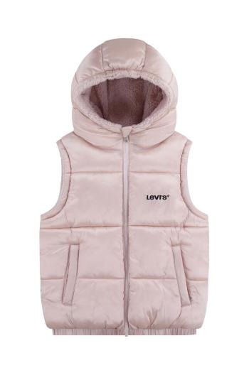 Dětská oboustranná vesta Levi's REVERSIBLE VEST růžová barva, 4EL266