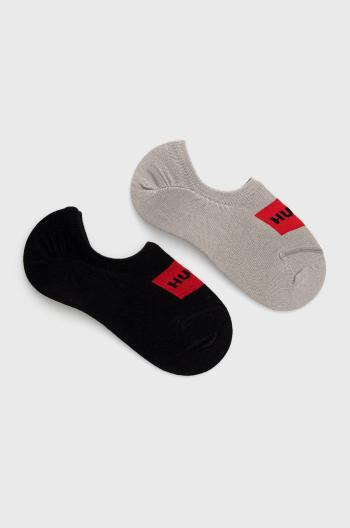 Ponožky HUGO (2-pak) pánské, šedá barva