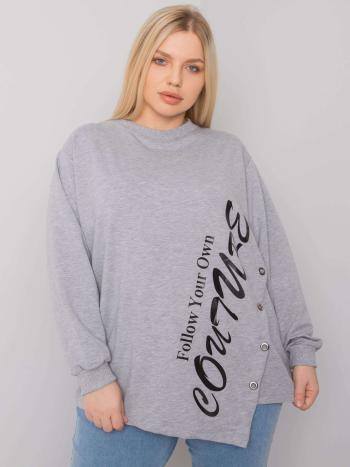 ŠEDÉ TRIČKO S ASYMETRICKÝM CÍPEM COUTURE RV-BZ-7165.79P-GREY Velikost: ONE SIZE