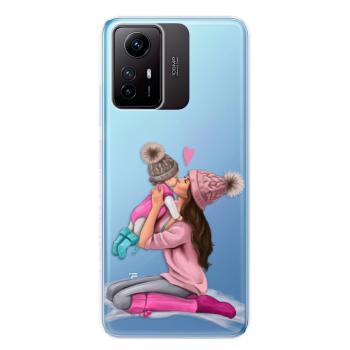 Odolné silikonové pouzdro iSaprio - Kissing Mom - Brunette and Girl - Xiaomi Redmi Note 12S