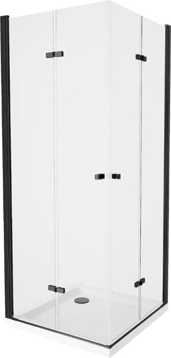 MEXEN/S Lima Duo sprchový kout 90x90 cm, transparent, černá +vanička se sifonem 856-090-090-70-02-4010B