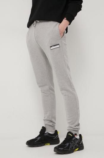 Kalhoty Ellesse pánské, šedá barva, s aplikací