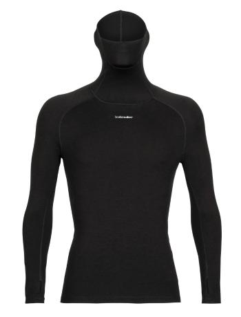 pánské triko dlouhý rukáv ICEBREAKER Mens Merino LS Roll Neck, Black velikost: XL