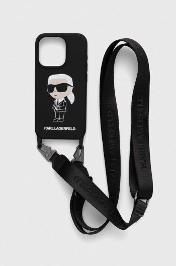 Obal na telefon Karl Lagerfeld iPhone 15 Pro 6.1 černá barva