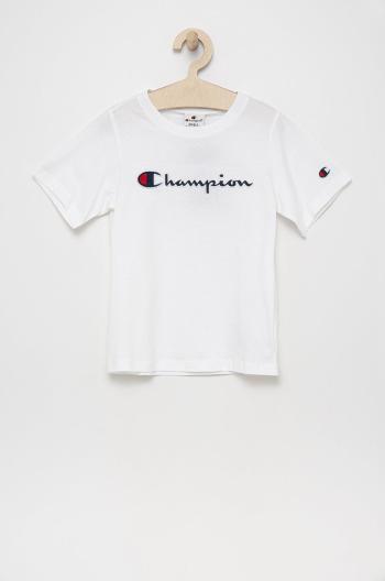 Dětské bavlněné tričko Champion 404336 bílá barva