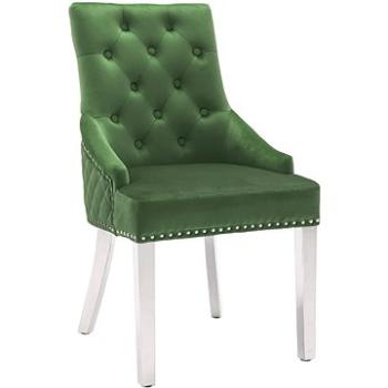 Jídelní židle tmavě zelená samet, 337013 (337013)