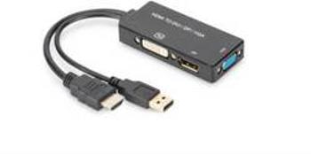 AV konvertor HDMI zástrčka ⇔ DVI-D spojka, VGA zásuvka, zásuvka DisplayPort Digitus AK-330403-002-S AK-330403-002-S