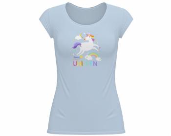 Dámské tričko velký výstřih Flying unicorn