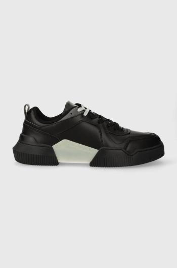 Kožené sneakers boty Calvin Klein Jeans CHUNKY CUP 2.0 LOW LTH LUM černá barva, YM0YM00876