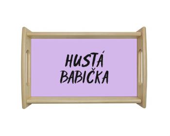 Dřevěný podnos Hustá babička