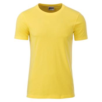 James & Nicholson Klasické pánské tričko z biobavlny 8008 - Žlutá | XL
