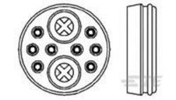 TE Connectivity 213900-1, kulatý faston, Provedení konektoru: přírubová zásuvka termoplast UL94V-O, pólů 10, 1 ks