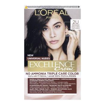 L'Oréal Paris Excellence Creme Triple Protection 48 ml barva na vlasy pro ženy 2U Black-Brown na barvené vlasy; na všechny typy vlasů