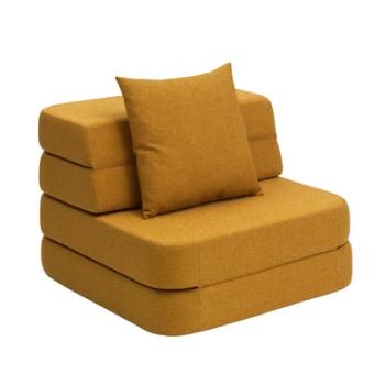 Single KlipKlap 3 Fold Sofa měkká hořčice