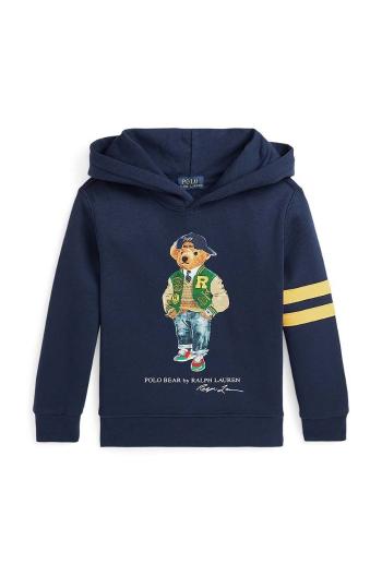 Dětská mikina Polo Ralph Lauren tmavomodrá barva, s kapucí, s potiskem, 322960441001