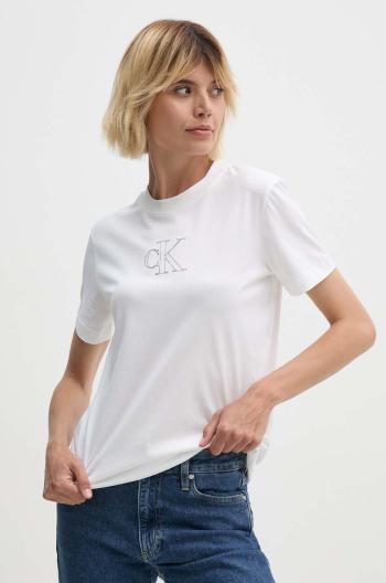 Bavlněné tričko Calvin Klein Jeans bílá barva, J20J224791