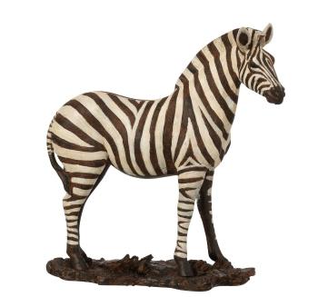 Bílo-černá antik dekorace Zebra - 31*11*32 cm 11635