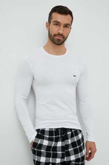 Tričko s dlouhým rukávem Emporio Armani Underwear bílá barva