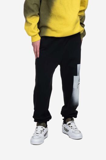 Bavlněné tepláky A-COLD-WALL* Brutalist Jersey Pant ACWMB161 BLACK černá barva, s potiskem