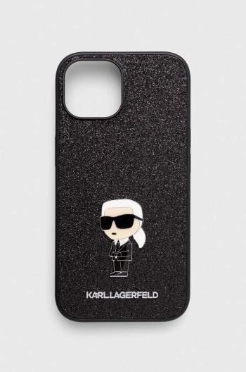 Obal na telefon Karl Lagerfeld iPhone 15 6.1 černá barva