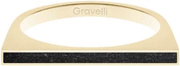Gravelli Ocelový prsten s betonem One Side zlatá/antracitová GJRWYGA121 56 mm