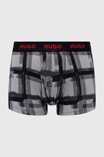 Boxerky HUGO 3-pack pánské, šedá barva, 50480170