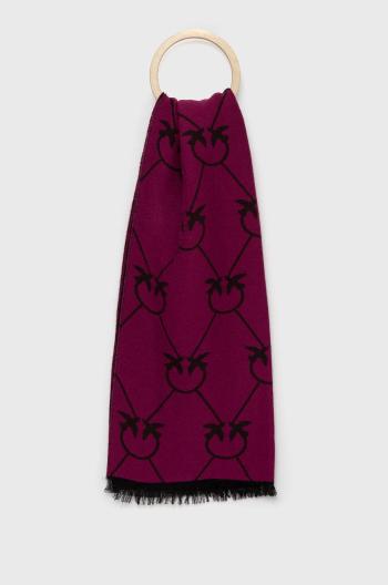 Šátek z vlněné směsi Pinko fialová barva, vzorovaný