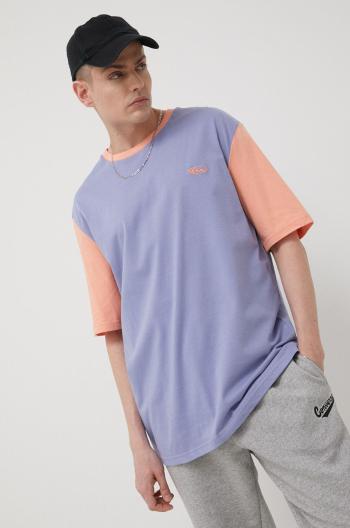 Bavlněné tričko Quiksilver fialová barva, hladký